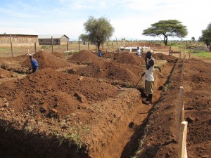 Baustelle - es werden Toiletten und Duschen gebaut
